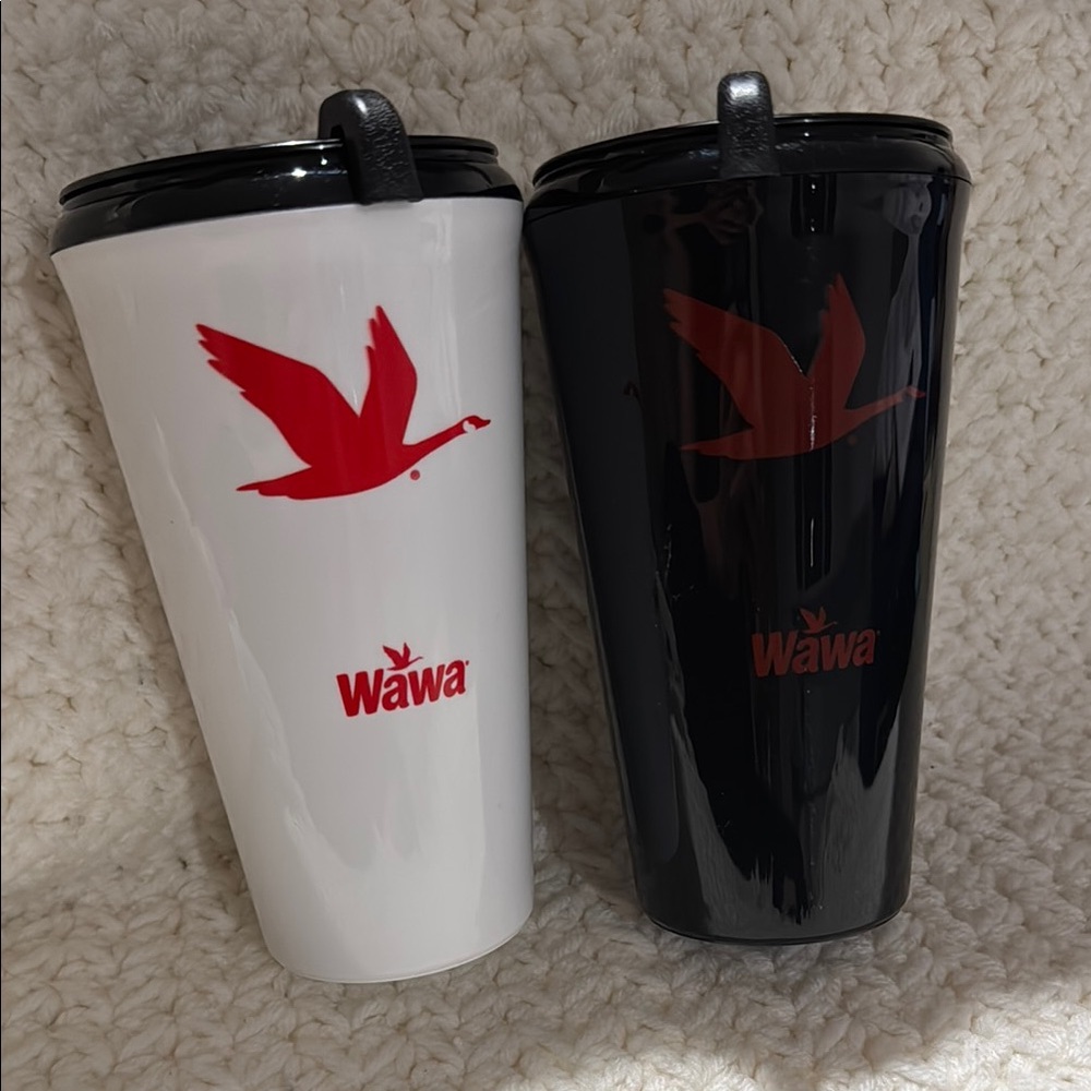 SOLD Black and White Travel Mugs Set